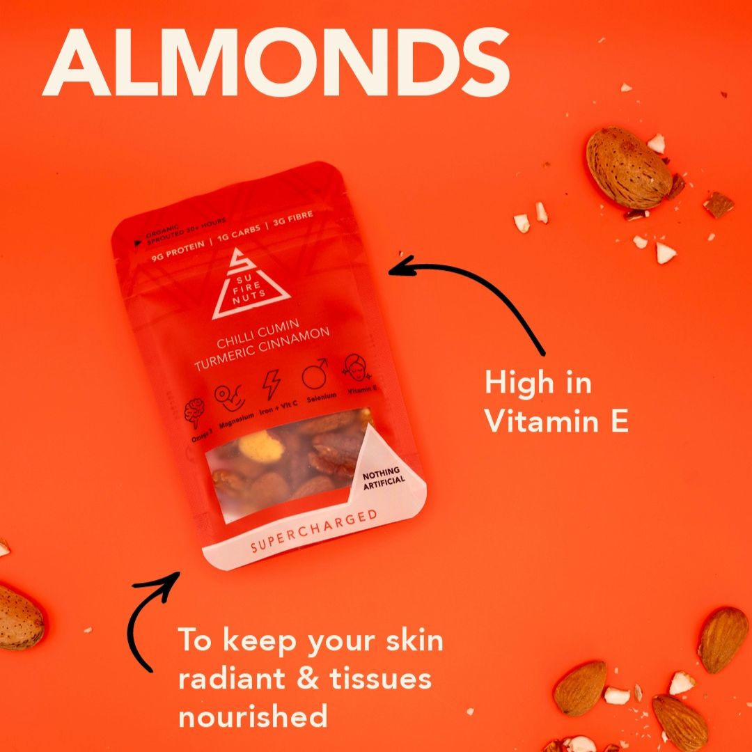 Almonds. Skin on
